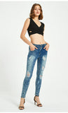 WOMEN STRETCH HOLES PANT JEANS