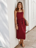 WOMEN SPAGEHTTI STRAPS POCKET DRESS
