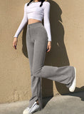 SLIT TROUSERS HIGH WAIST SPORTS PANT