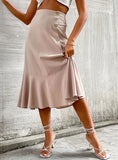 HIGH WAIST COTTON LINEN SKIRT
