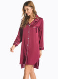 SHIRT LAPEL BUTTON BATHROBE SLEEPWEAR