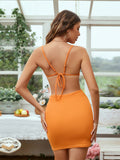 SEXY OPENWORK STRAPS DRESS