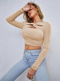 HOLLOW SLIM LONG SLEEVE T-SHIRT
