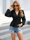 SEXY LACE UP LONG SLEEVE SHIRT