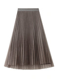 MEDIUM-LENGTH GRADIENT GAUZE SKIRT