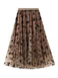 FLOCKING GAUZE SWING SKIRT