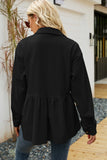 LADIES' LOOSE LAPEL POCKET BUTTON JACKET COAT