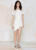 WHITE O-NECK FEMALE CHIFFON CASUAL PARTY DRESSES