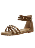 FLAT-BOTTOMED SUMMER WICKER SANDALS