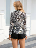 LONG SLEEVE LEOPARD BUTTON LOOSE SHIRT