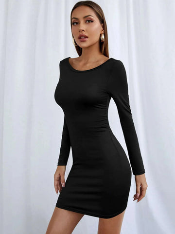 SEXY SLIM LONG SLEEVE DRESS