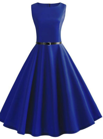 WOMEN'S SLEEVELESS SWING VINTAGE 1950S COCKTAIL DRESS