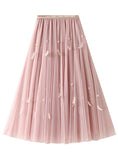 HIGH WAIST FEATHER SKIRT