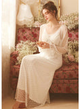 WHITE HOME LONG NIGHTGOWN PRINCESS DRESS