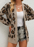 LONG LEOPARD CARDIGAN SWEATER COAT