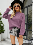 SOLID COLOR TURTLE NECK GIRL SWEATER