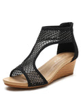 LEISURE NET THICK-SOLED WEDGE SANDALS