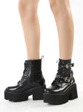 METAL BELT BUCKLE SHORT ROUND HEAD MARTIN BOOTS