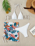 SEXY THREE-PIECE PRINTED SWIMSUIT