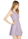 COLD SHOULDER SOLID SLIM LADIES MINI DRESS