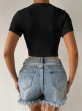 SEXY V-NECK SLIM SHORT SLEEVE T-SHIRT