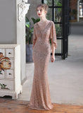 SEQUINED FISHTAIL BANQUET PARTY DRESS