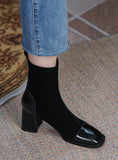 RETRO HIGH HEEL THICK HEEL LADIES' BOOTIES