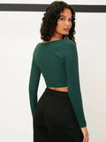 SEXY V-NECK SOLID COLOR SLIM T-SHIRT