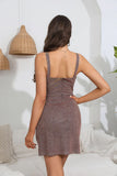 FLASH FABRIC PARTY V-NECK BACKLESS DRESS
