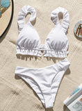 RUFFLES BATHING SUIT PUSH UP SWIMSUIT