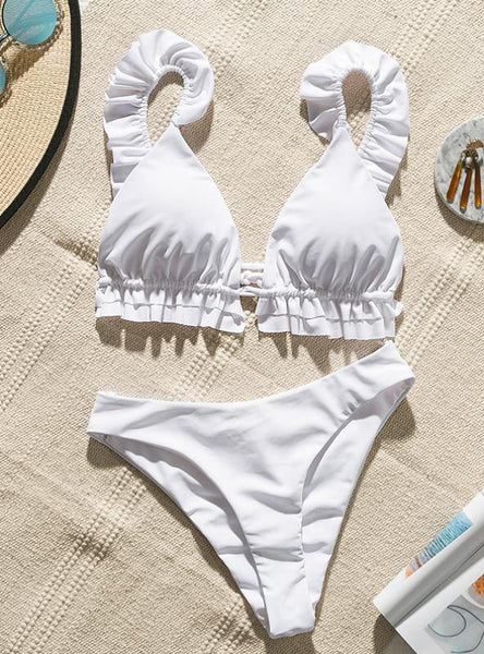 RUFFLES BATHING SUIT PUSH UP SWIMSUIT