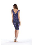 ROUND NECK V-NECK SLIM SEQUINED DRESS