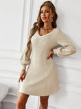 WARM AUTUMN WINTER V-NECK DRESS