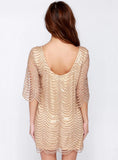 ROUND NECK MINI SEQUINED DRESS