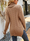COLLAR-LAPPED KNITTED VINTAGE TWISTED SWEATER