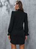 CARDIGAN LONG SLEEVE LAPEL SHIRT DRESS