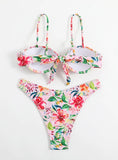 PRINTED SMALL CHEST GATHERED PRINTED SWIMSUIT
