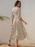 V-NECK FASHION PRINT SHORT SLEEVE DRESS