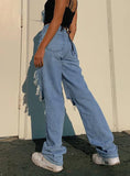 WOMEN TROUBLED HIGH WAIST JEANS