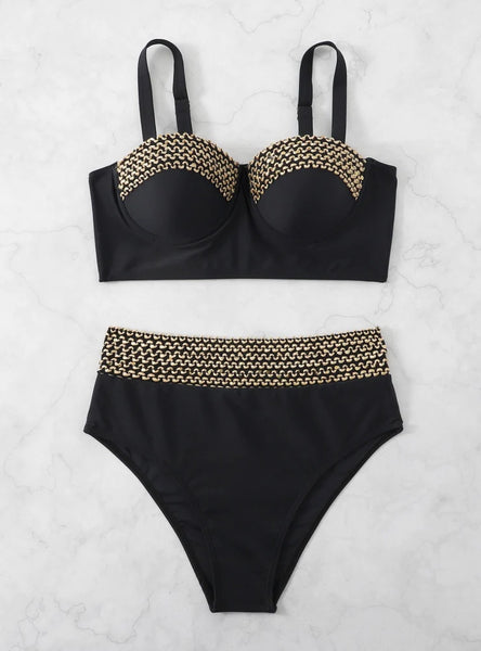 SPLIT HARD-CLAD STEEL BATHING SUIT