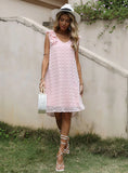LOOSE SLEEVELESS GAUZE WOOL BALL JACQUARD DRESS
