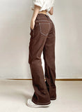COLOR METAL HIGH WAIST STRAIGHT JEANS