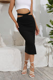 WOMEN HOLLOW SIDE SPLIT PIT SKIRT