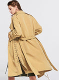 LACE-UP TRENCH COAT WOMEN LONG TRENCH COATS