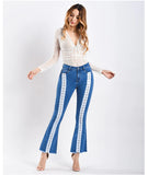 WOMEN WIDE-LEG WEBBING JEANS