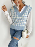 THOUSAND-BIRD V-NECK SWEATER KNITTED VEST