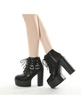 WOMEN'S SHOES PLATFORM THICK HIGH HEELS SHORT BOOTS