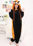 BLACK MALE FEMALE CARTOON CONJOINED PAJAMA RACCOON ANIMALS