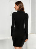 SINGLE-BREASTED PLEATED SLIM DRESS