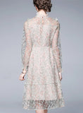 GAUZE EMBROIDERY LONG DRESS
